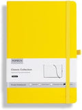 POPRUN A5 Lined Journal Notebooks, Leather Hardcover Thick Notebook for Writing, Business Work, Travel, School, College, Christmas, 5.5 x 8.3 inch, 240 Pages Classic Ruled Journals Notepad, Yellow
