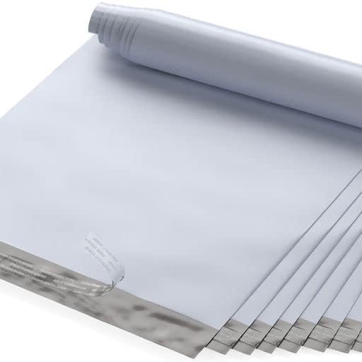 10" X 13" Large Poly Mailers, 500 Count White Polymailer Shipping Envelopes for Clothes 2 Mil Unpadded Waterproof Opaque Self-Seal Poly Bags with Tear/Puncture Proof Adhesive Strip