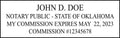 Oklahoma Rectangular Notary Stamp | Official State Notary Stamp | Official Seals | Meets State Specifications (Oklahoma, Rectangular Stamp)