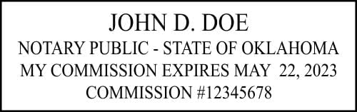 Oklahoma Rectangular Notary Stamp | Official State Notary Stamp | Official Seals | Meets State Specifications (Oklahoma, Rectangular Stamp)