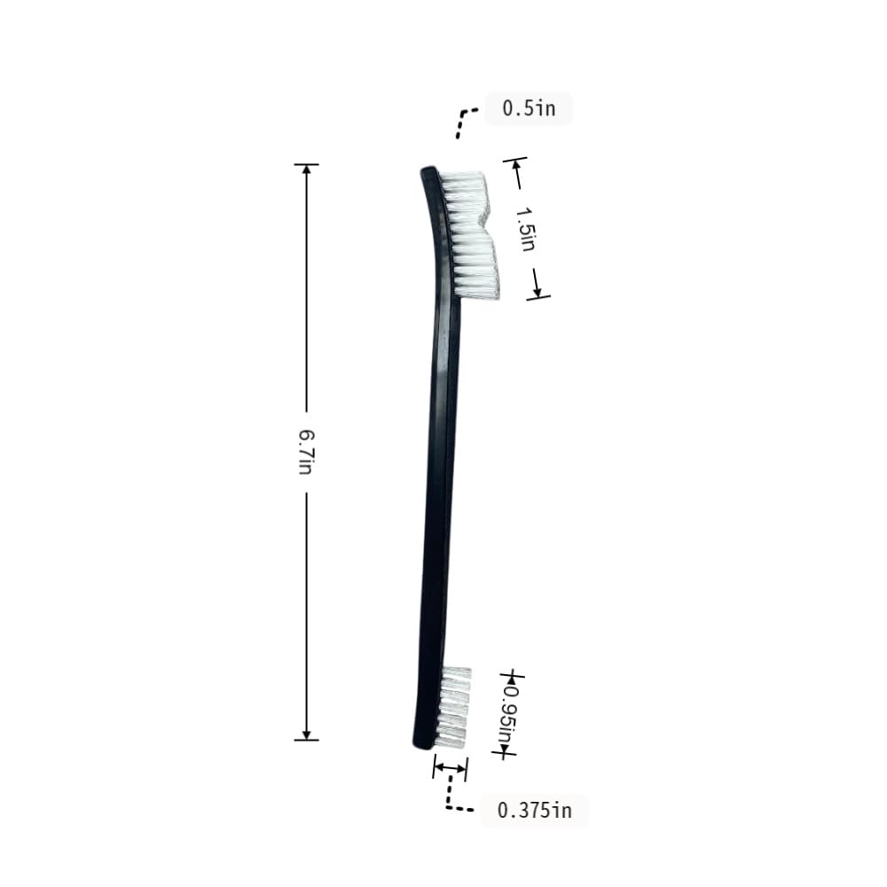 10 Nylon Brushes for Sneakers, Aquariums & Electronics – Non-Scratch, Includes Angled Brush for Bicycle Chains - Perfect for Tight Spaces - Car Detailing Nylon Brushes for Guns, Tiles & Car Interiors