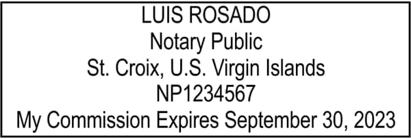 U.S. Virgin Islands Rectangular Notary Stamp | Official State Notary Stamp | Official Seals | Meets State Specifications (Virgin Islands, Rectangular Stamp)