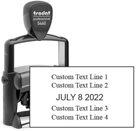 Trodat 5460 Heavy Duty Dater, Month Day Year Format, with Interchangeable Premade Die Plates - Plate Size 1-5/16”H x 2-1/4”W