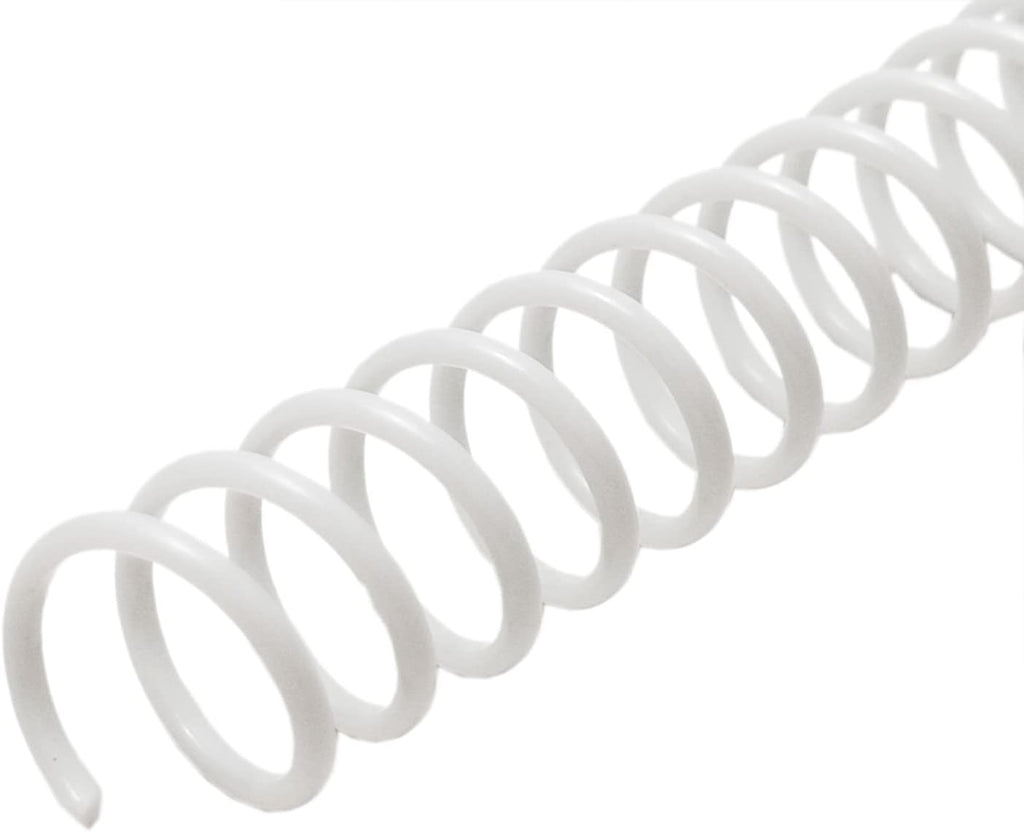 Rayson Plastic Spiral Binding Coil 1-1/4" (31.8mm), 280 Sheets Capacity, 4:1 Pitch White Coil bindings Spines for Business and Educational Purposes, 50 Pack