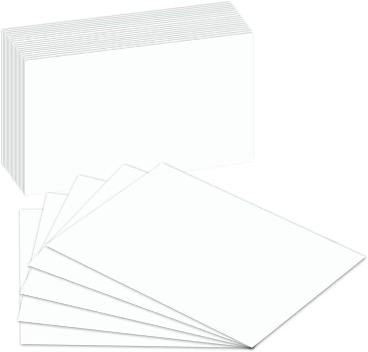100 Pcs Extra Thick White Index Cards – Blank Heavyweight 14pt (0.014”) 100lb Cover Cardstock – Flash Cards, Study Note Cards, Postcards, Photo and Recipe Cards | 100 per Pack (8.5 x 11)