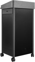 Pemberly Row Contemporary Metal Lectern with Shelves in Charcoal