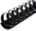 Plastic Comb Binding Spines, 1 Inch Diameter, Black, 200 Sheets, 100 Pack 13100