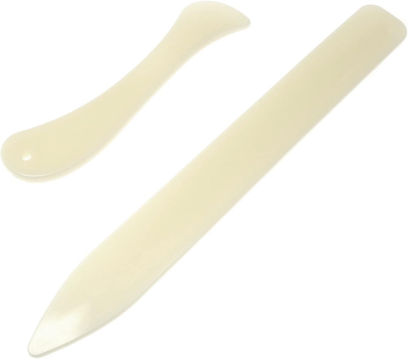 RLECS 2pcs Bone Folder, Scoring Tool Irregular Bone Paper Folder Lightweight Paper Creaser Tool with a Ruler DIY Handmade Bookbinding Cards Tool (2 x Bone Clamps of Different Shapes + 1 x Ruler)