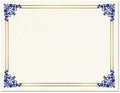 Empire Blue, Gold & White Parchment Certificate Papers - Pack of 25, Laser & Inkjet Printer Compatible, for Office, Business Awards, Graduation, School Diplomas, 8-1/2" x 11" on 60 lb. Stock