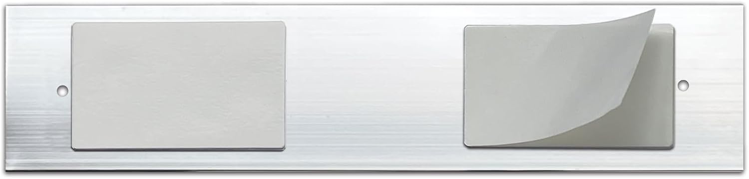 10 Pack Aluminum Name Plate Holders for Door or Wall, 2” x 8” Office Wall Mount Name Plate Holder with Textured Design and Double Sided Tape, for Office, Business, Meeting Room (Silver)