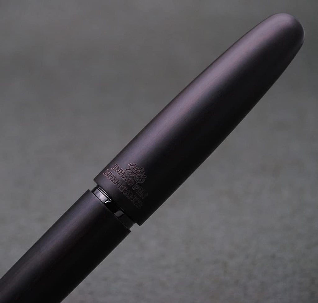 JINHAO 9056 Natural Wood Fountain Pen Handmade Ink Pen (Ebony Wood, Black clip, Medium Nib 0.7mm)