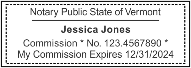 Vermont Rectangular Notary Stamp | Official State Notary Stamp | Official Seals | Meets State Specifications (Vermont, Rectangular Stamp)