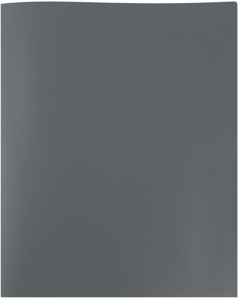 JAM PAPER Plastic 2 Pocket POP Folders - Durable School Folders - Grey - Bulk 144/Box
