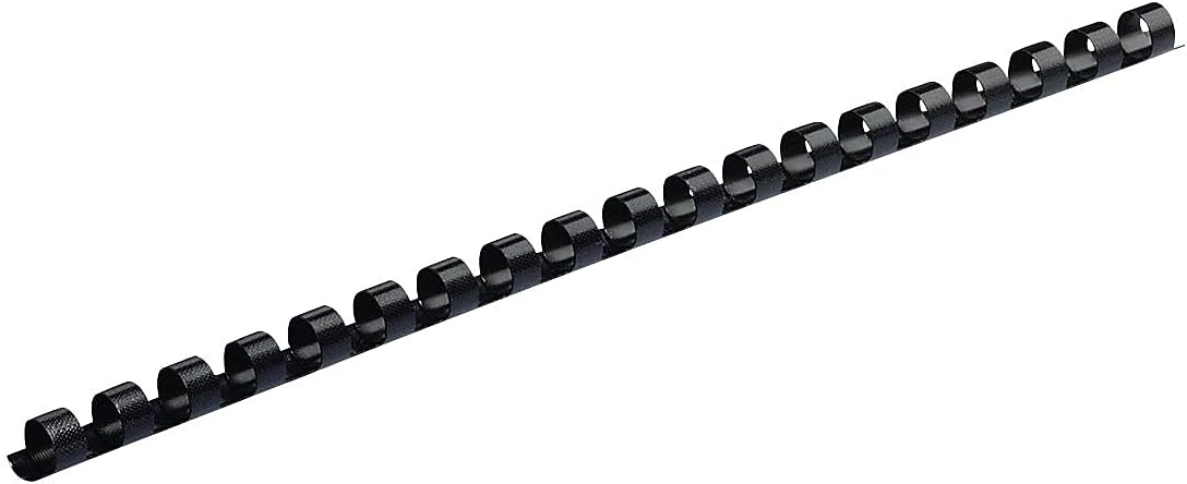Fellowes Plastic Binding Combs - Round Back, 5/16 Inches, 40 sheets, Black, 100 Pack (52507)