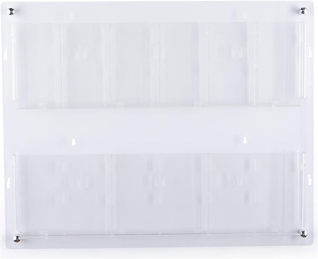 Displays2go 2-Tiered Acrylic Literature Wall Rack, Adjustable, Fits Brochures and Magazines - Clear (2RP6CLR)