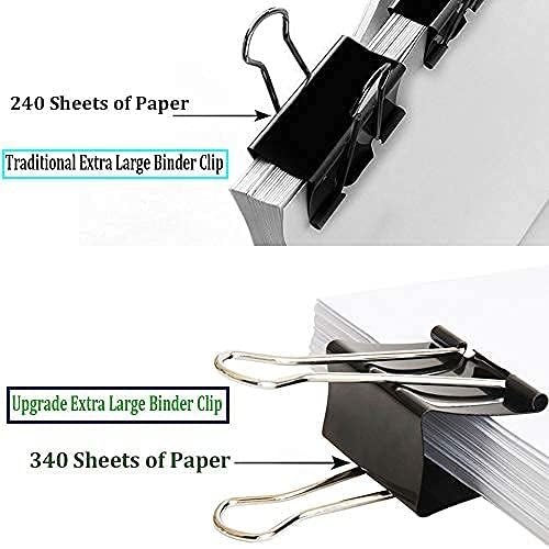 Ufmarine Extra Large Binder Clips 2.4 Inch Length, Jumbo Binder Clips for Office (12 Pcs)