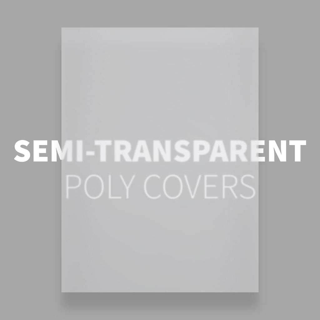 Binditek 50 Pack 15 Mil Frosted Polycovers, Semi-Transparent, 8-1/2 x 11 Inches, Lightly Textured Sand Finish, Square Corners, Unpunched Binding Covers, Office Supplies