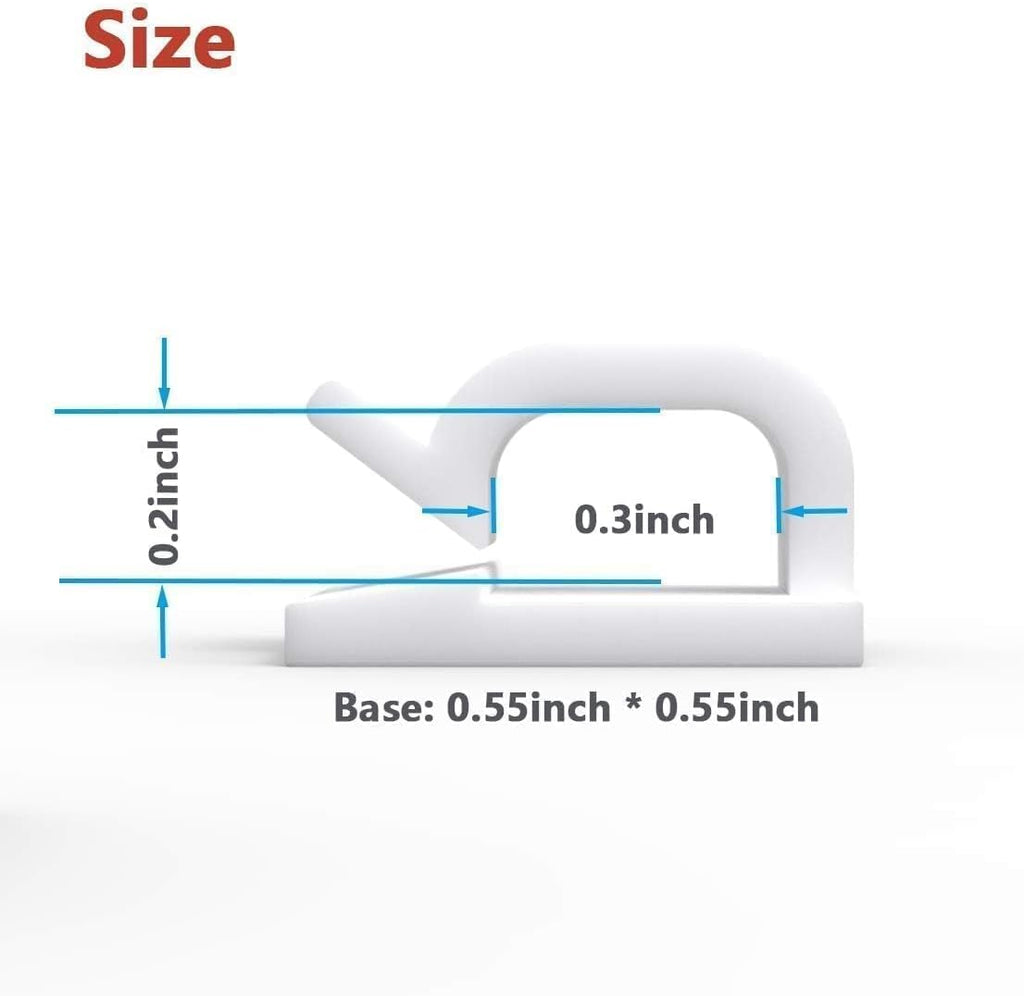 Cable Clips 40pcs with Strong Adhesive Tapes,Wire Holder Organizer Cord Management for Car, Office and Home (White- CC04(40PCS)-Upgraded)