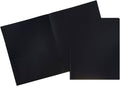 JAM PAPER Plastic 2 Pocket POP Folders - Durable School Folders - Black - 6/Pack