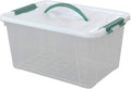 Gloreen 14 Quart Clear Storage Bins with Lid and Handle, Multipurpose Stackable Plastic Storage Latches Box/Containers