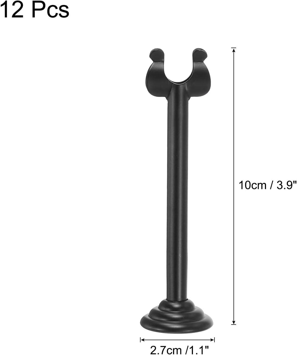 MECCANIXITY 10Pcs Table Number Holder 3.9 Inch Place Card Holder Picture Holders Black Table Sign Holders for Wedding Anniversary Birthday Party
