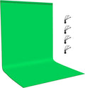 Green Screen Background for Photography, PULUZ Green Screen Sheet 3.3ft×6.6ft Background Kit Cloth Fabric Curtain with 4 Clamps Backdrop for Video Recording, Photoshoot and YouTube