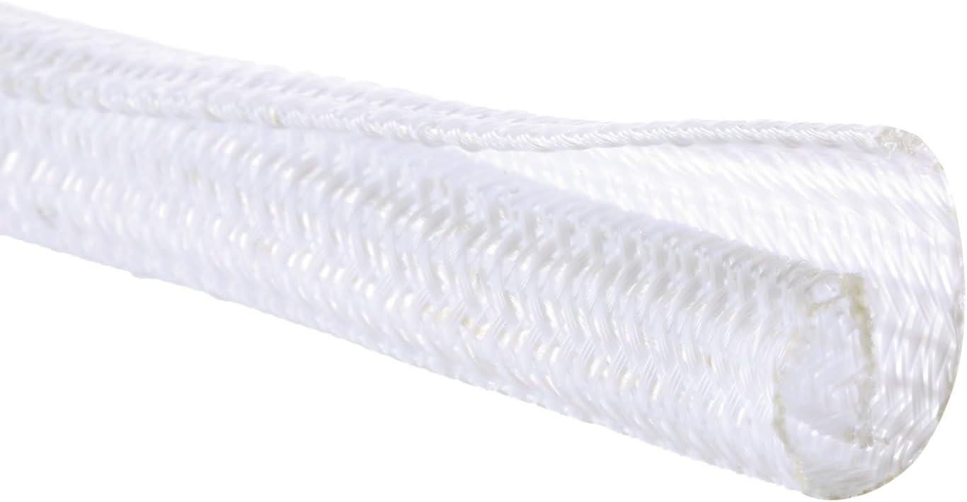 1/2 inch x 50ft Split Sleeve Wire Loom Tubing - Durable Cord Protector for USB, Power Cords, Audio/Video Cables | Chew-Proof Cable Sleeve to Protect Pets & Wires | Easy Installation, White