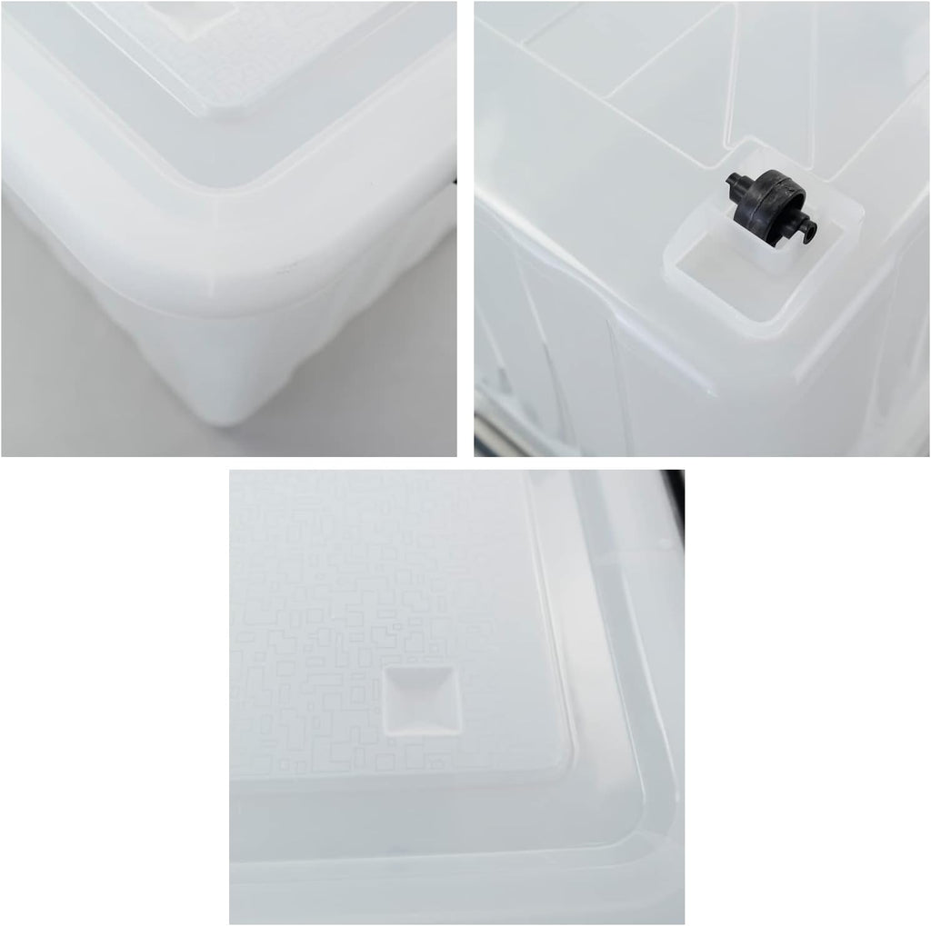 Wekioger 70 Quart Large Lidded Storage Bin, 4 Packs, Plastic Storage Container with Wheels, Latching Storage Box
