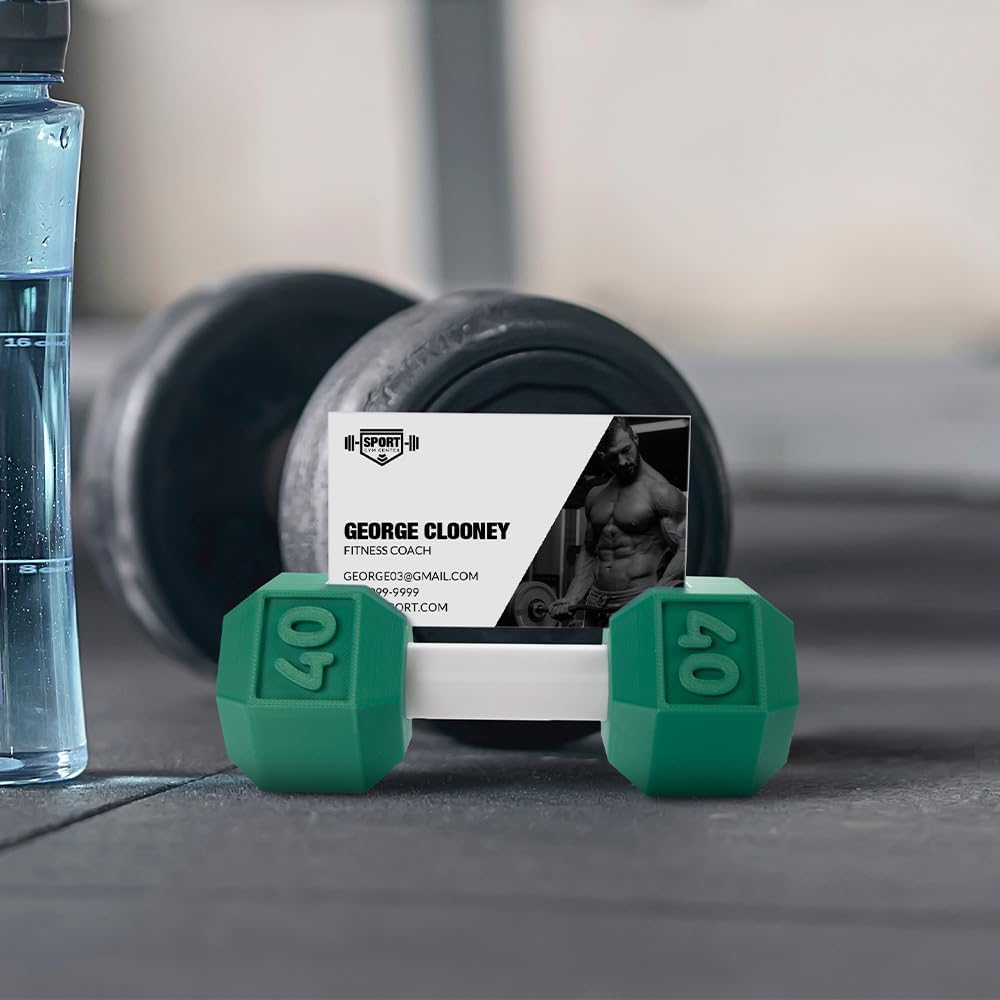 Custom Dumbbell Business Card Holder Desk 3d Printed Business Cards Holder For Office Business Card Displays Stand For Fitness Coaches Trainers 11 Colors