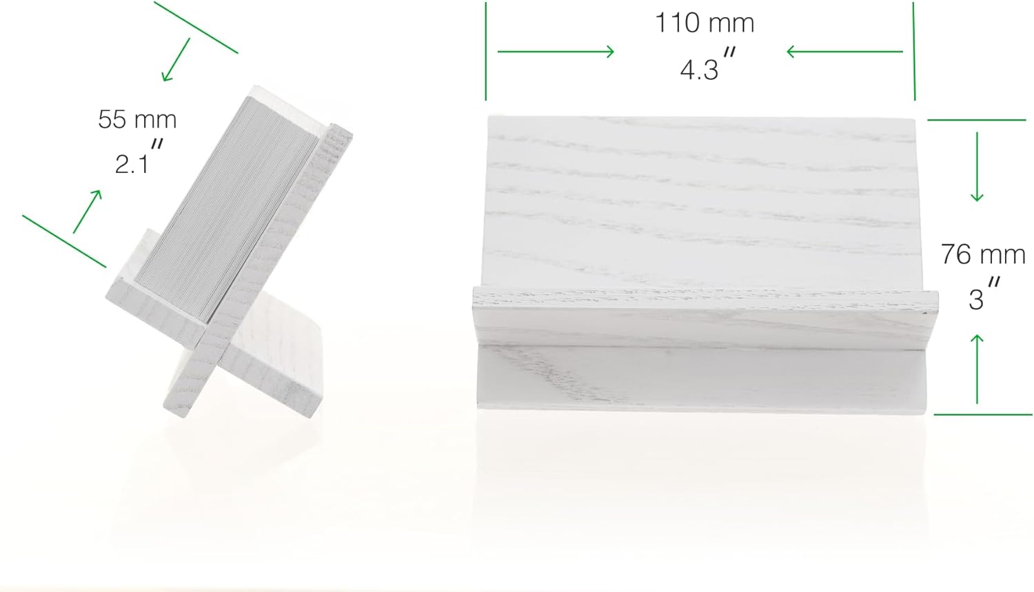 White Wood Business Card Holder Desk - Desktop Card Stand, Holders for Business Cards, Wooden Business Card Holder for Office Desk or Cafe, Bar & Restaurant Counter