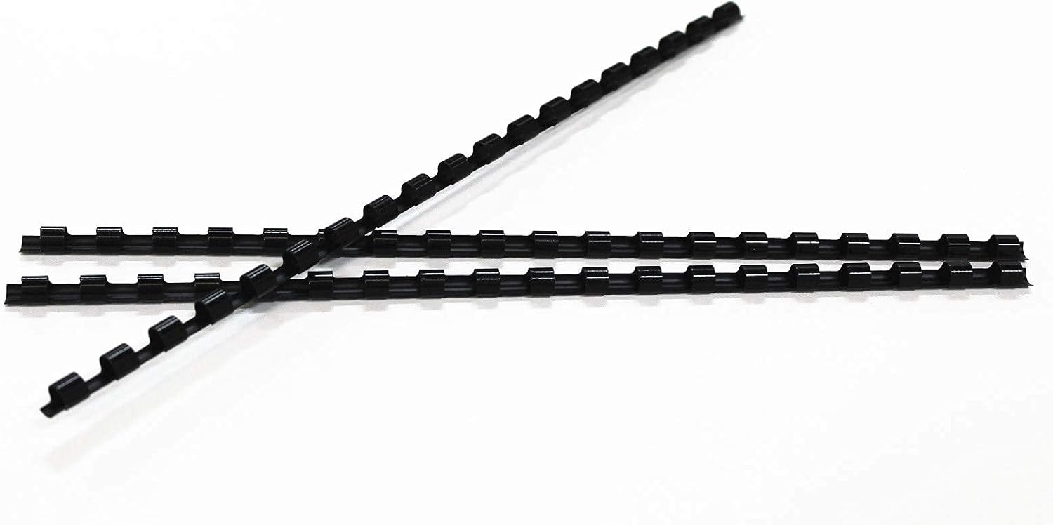 HOUYEE 1/4 Inch Plastic Binding Comb 19 Ring, 20 Sheet Capacity, Letter Size Black Comb Binding Spines (200 Pack)