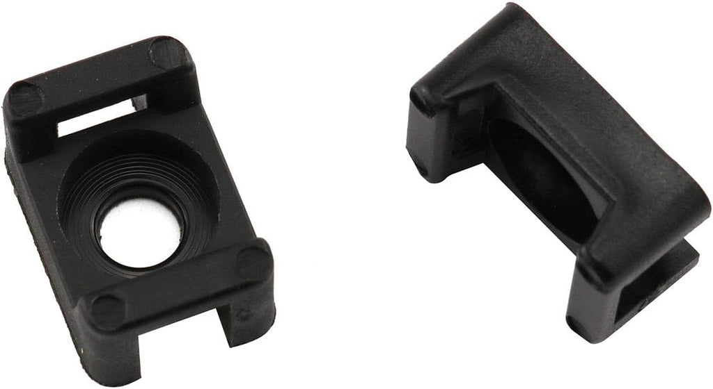 E-outstanding 100-Pack Black 4.5mm Width Cable Tie Saddle Type Mount Base Wires Holder Plastic Cord Management