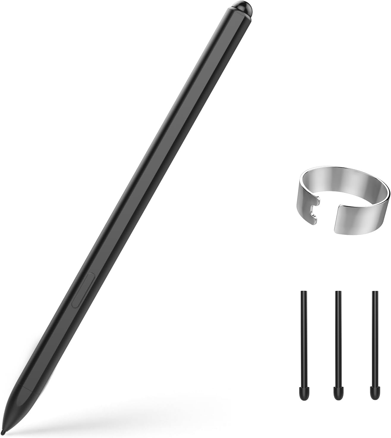 TiMOVO Magnetic EMR Pen Compatible with Remarkable 2, Digital Stylus with Eraser for Remarkable, 4096 Pressure Sensitivity, Palm Rejection, Tilt with 3 Pen Tips, Black