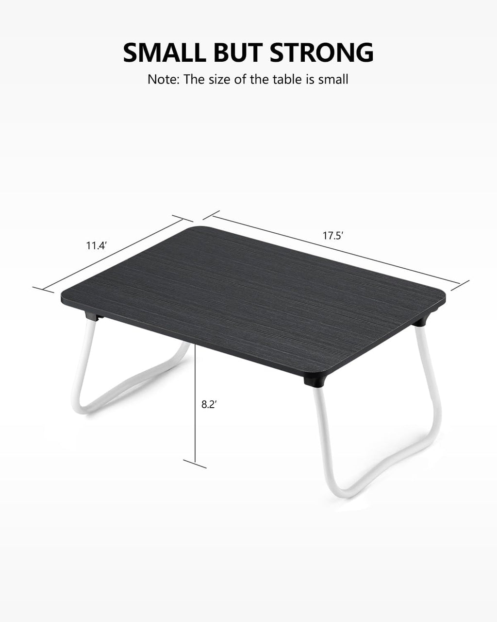 Laptop Bed Desk, Foldable Lap Desk, Portable Laptop Stand, Lightweight & Mini Table for Breakfast/Picnic/Drawing/Couch/Floor - Black