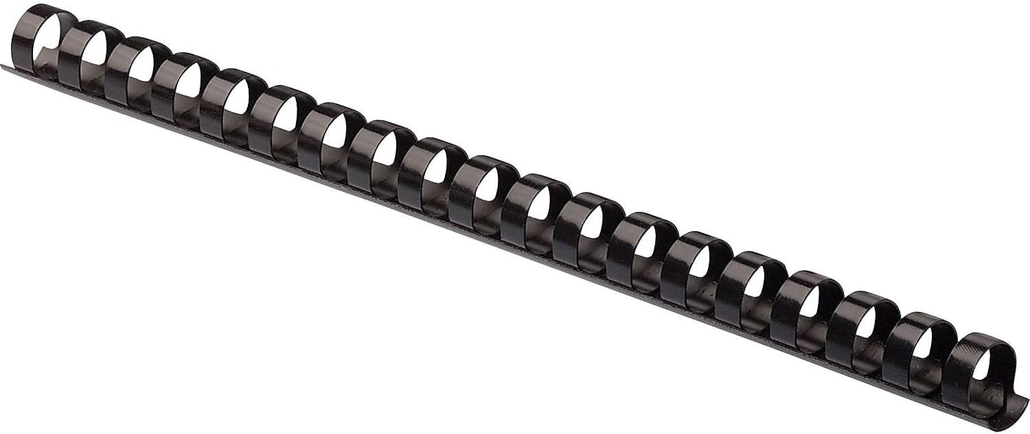 Fellowes 52326 Plastic Binding Combs - Round Back, 1/2 Inches, 90 Sheets, Black, 100 Pack