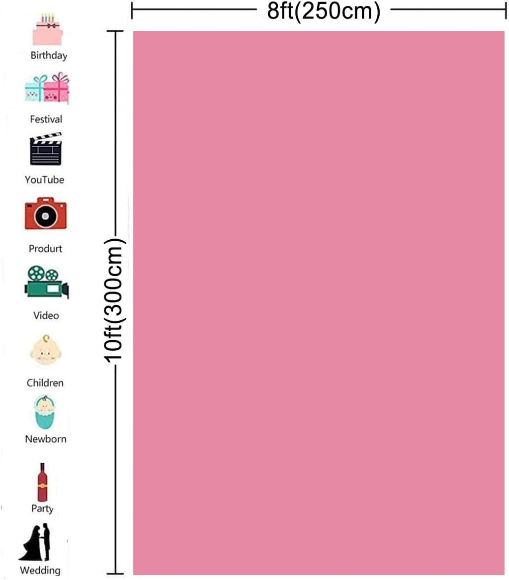 8X10ft Pink Backdrop for Photography Photo Booth Background for Photoshoot Background