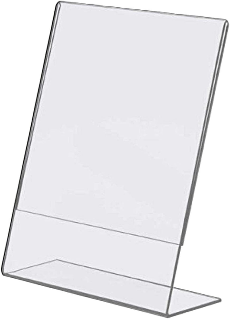 Dazzling Displays Clear Acrylic Slanted Sign Holder 8.5 x 11 - Slanted Picture Frame Premium Acrylic Sign Holder for Office, Retail, Tradeshows Single