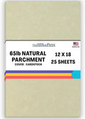 25 Natural Parchment 65lb Cover Paper Sheets 12 X 18 Inches Cardstock Weight Colored Sheets 12" X 18" (12X18 Inches) Large|Poster Size - Printable Old Parchment Semblance