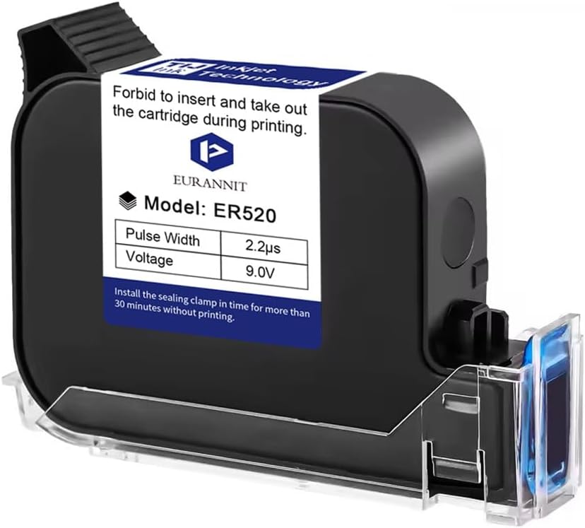 Original Black Ink Cartridge 0.5inch, 42ml Quick Dry Solvent Ink Replacement for 260E Automatic Inkjet Coding Machine