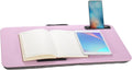 Portable Laptop Desk Fits Up to 16“ Laptops, with Tablet Slot, Built-in Cushion, Great for Home & Office,Lap Desk with Cushion (Pink, Large)