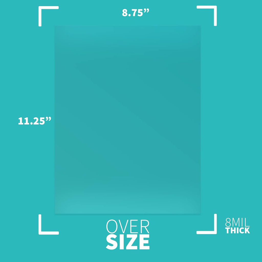 Binditek 50 Pack 8 Mil Clear PVC Binding Presentation Covers, Oversize, 8.75x11.25 Inches, Square Corner, Unpunched, Office School Supplies