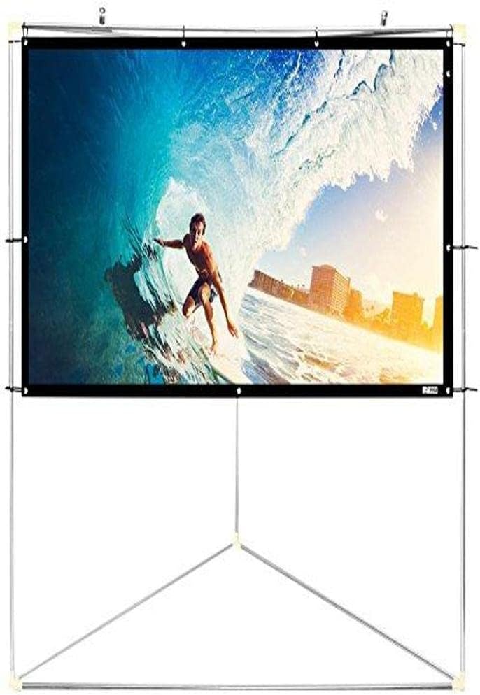 Pyle 100" Outdoor Portable Matt White Theater TV Projector Screen w/Triangle Stand - 100 inch, 16:9, 1.15 Gain Full HD Projection for Movie/Cinema/Video/Film Showing outside Home
