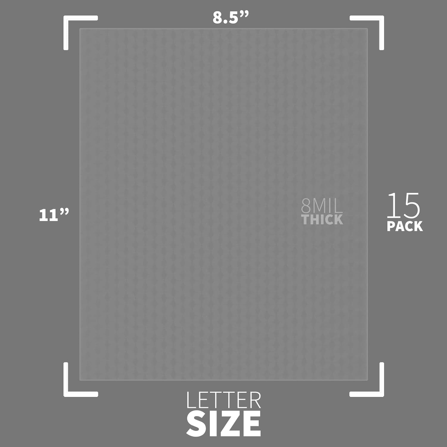 Binditek 15 Pack 8 Mil PVC Binding Presentation Covers, Semi-Transparent with Cube Pattern, 8-1/2 x 11" Letter Size, Square Corners, Un-Punched