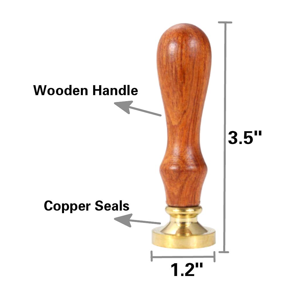 Moon Wax Seal Stamp Set with 4 PCS Removable Brass Heads and 1 Wooden Handle, Star Moon Sealing Wax Stamp for Cards Invitations