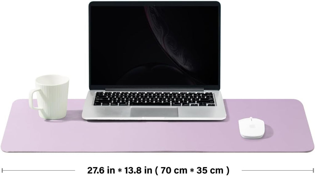 Leather Desk Mat - Non-Slip PU Desk Pad for Office and Home - Desk Organization and Accessories - Ideal for Large Mouse Pad and Desk Mats on Top of Desks (Purple,27.6"x 13.8")