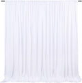 White Backdrop Curtains 2 Panels 5ft x 10ft Polyester Photo Backdrop Drapes for Wedding Party Background Decorations