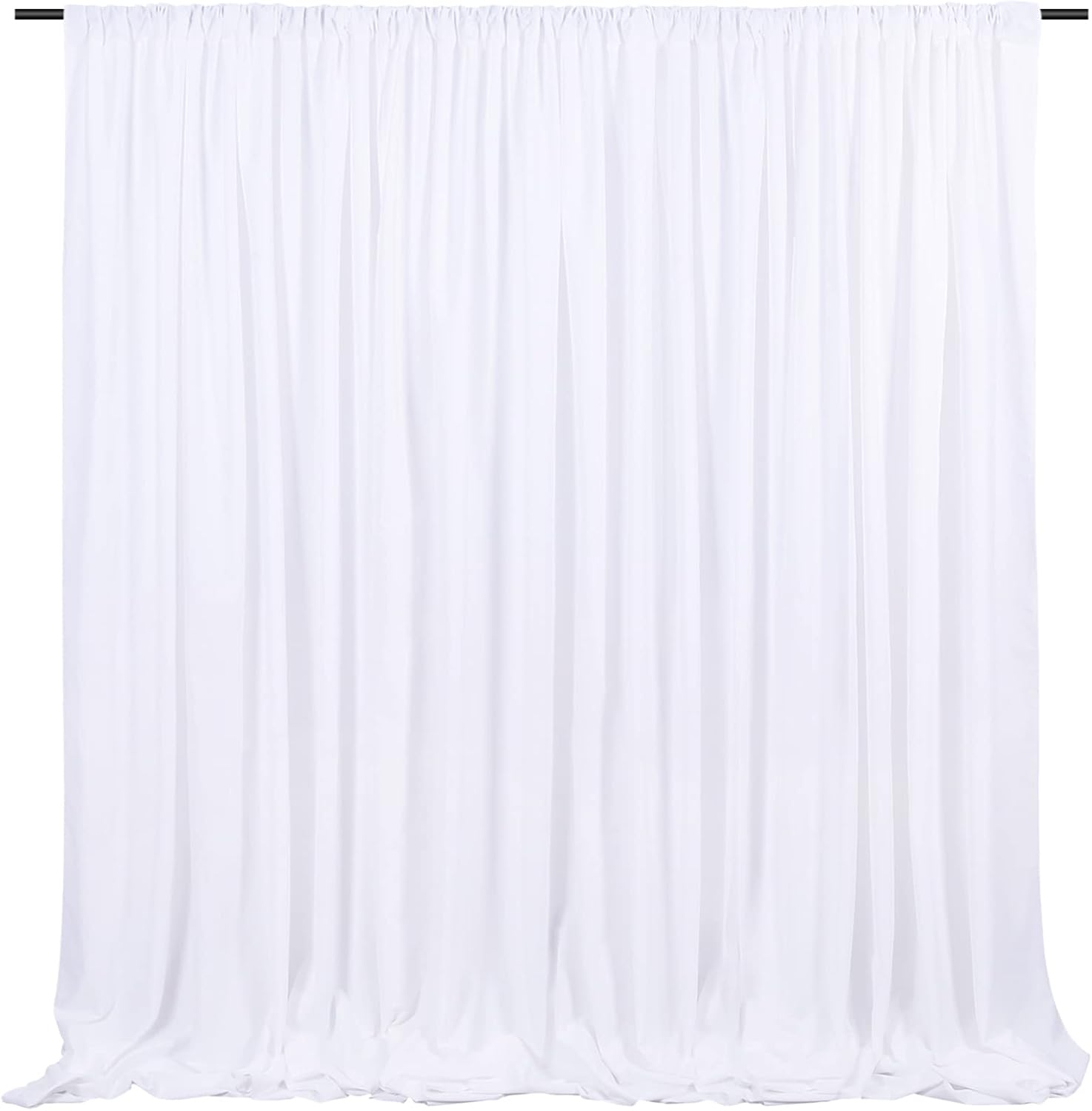 White Backdrop Curtains 2 Panels 5ft x 10ft Polyester Photo Backdrop Drapes for Wedding Party Background Decorations