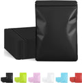 100 Pack Resealable Packaging Bags for Small Business Double-Sided Color Smell Proof Bags for Food Storage Flat Bags (Black, 5.5" x 7.8")
