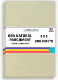 200 Natural Parchment 65lb Cover Paper Sheets 4 X 6 Inches Cardstock Weight Colored Sheets 4" X 6" (4X6 Inches) Photo|Card|Frame Size - Printable Old Parchment Semblance