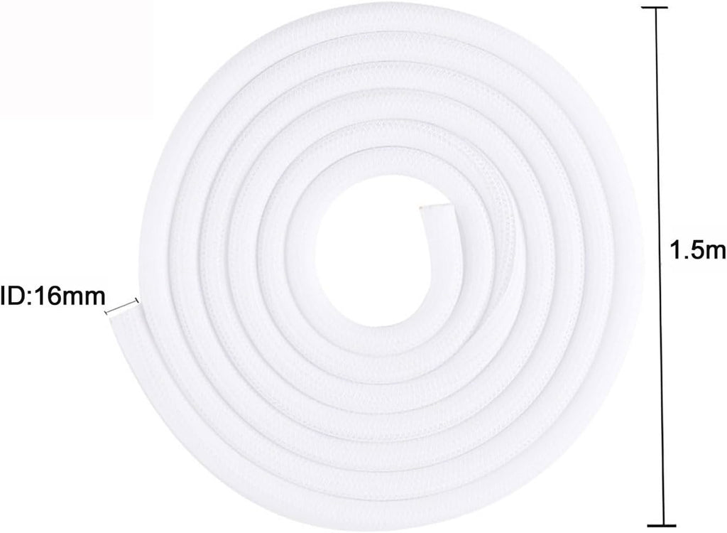 Pet-Proof Cable Sleeve 5/8" x5ft 2-PCS - White Cord Cover to Hide Wires & Protect Dog Cat from Chewing for Desk, Computer, TV - Summer Protection Limited Release